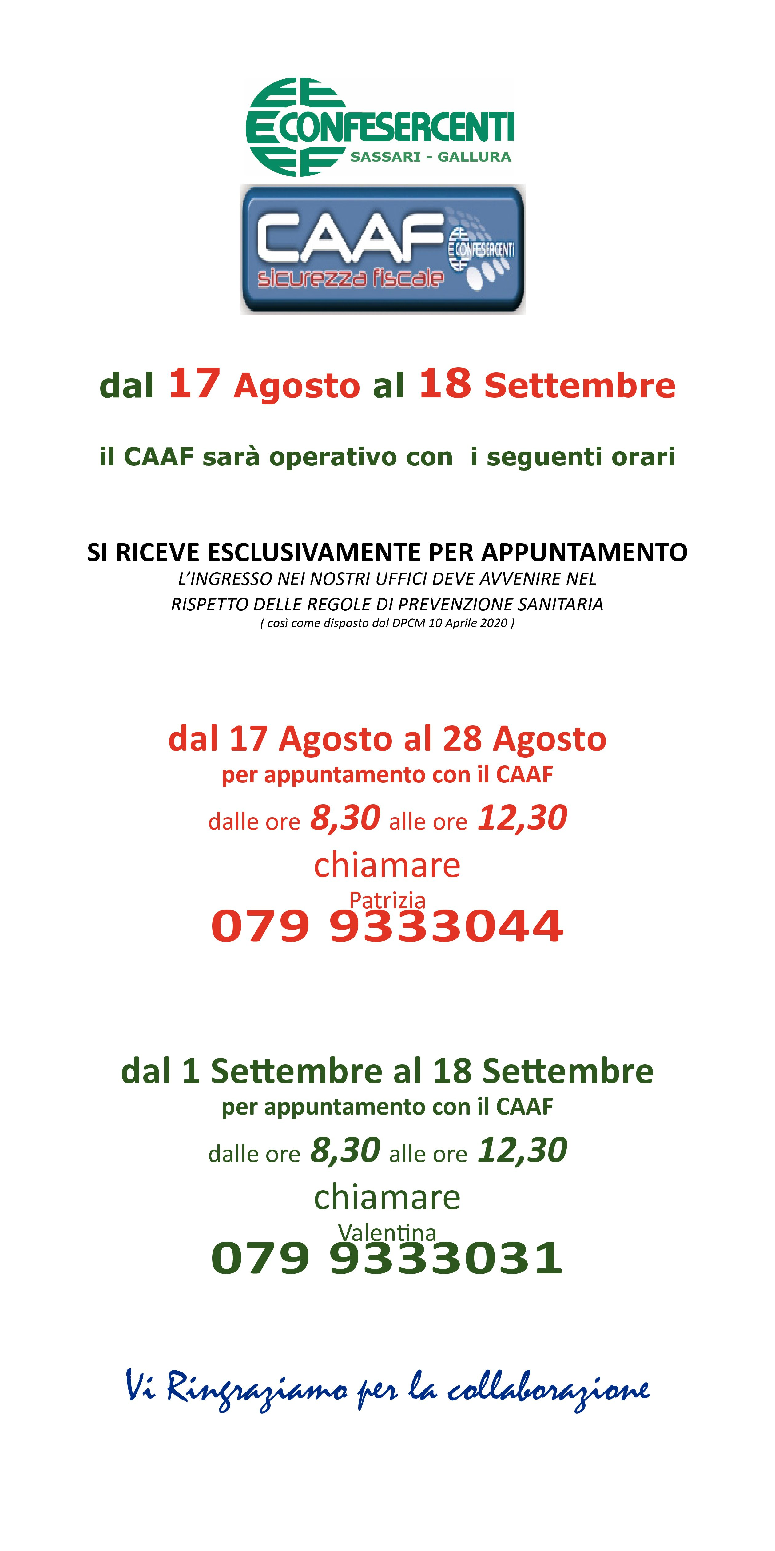 periodo Ferie CAAF
