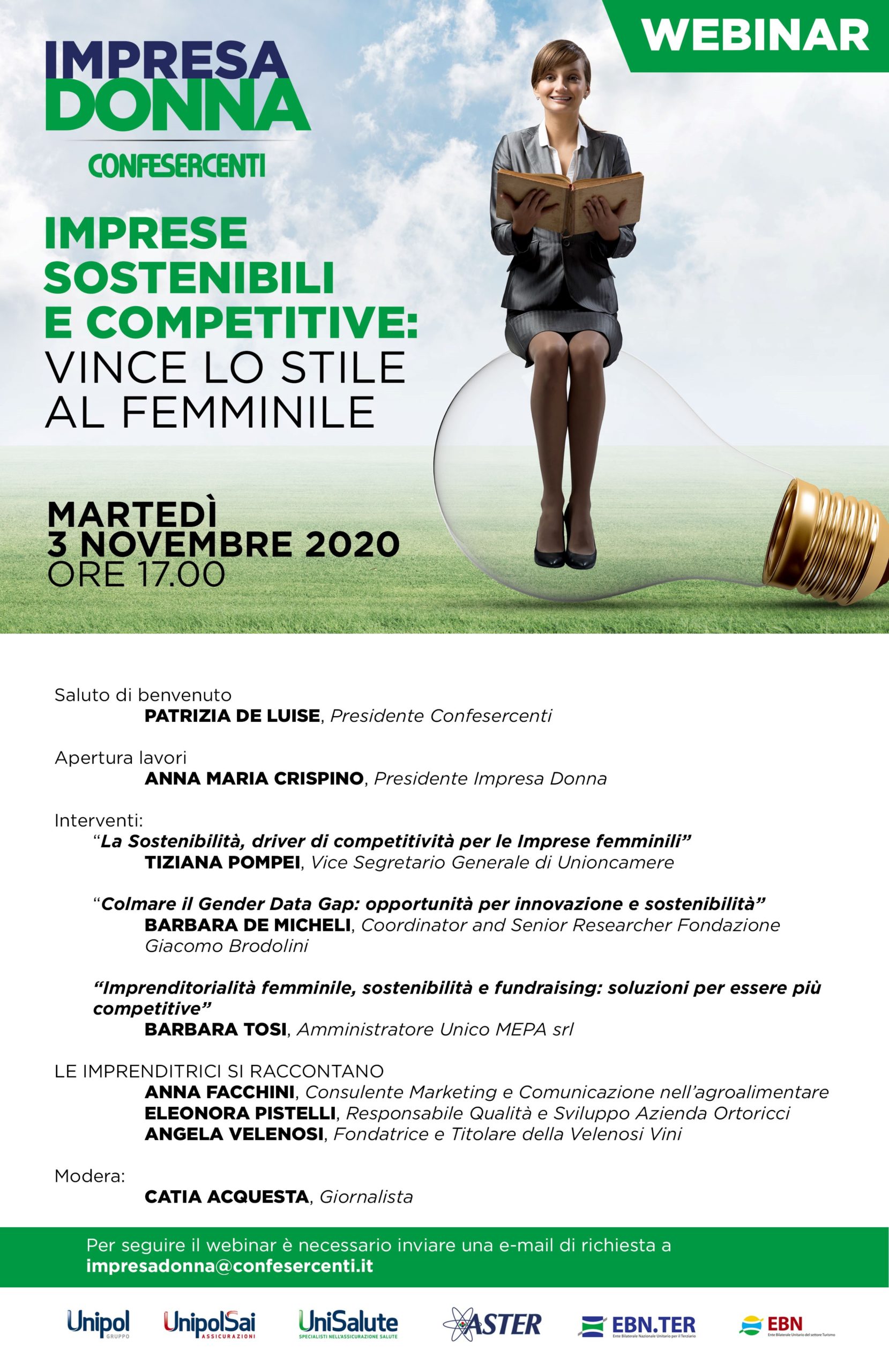 Impresa Donna Confesercenti, il 3 novembre il webinar “Imprese sostenibili e competitive: vince lo stile al femminile”