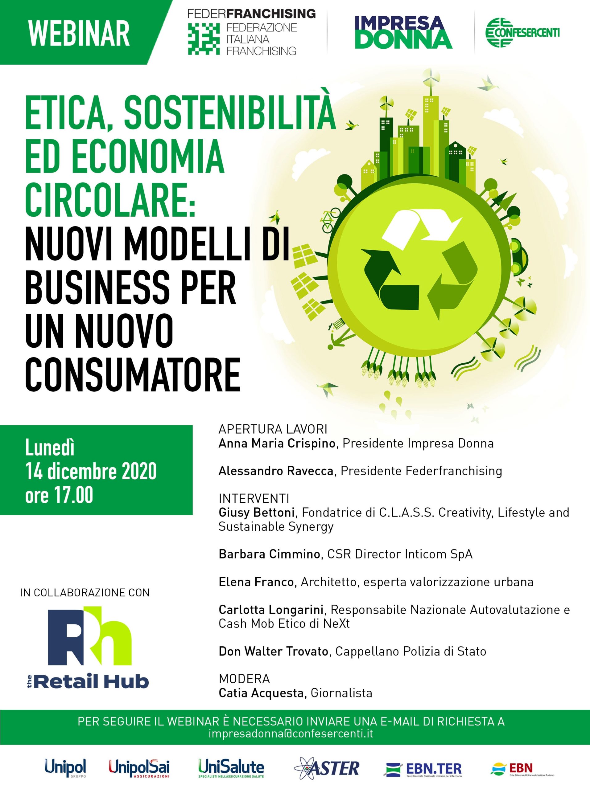 Webinar “Etica, Sostenibilità ed Economia Circolare: nuovi modelli di business per un nuovo Consumatore”