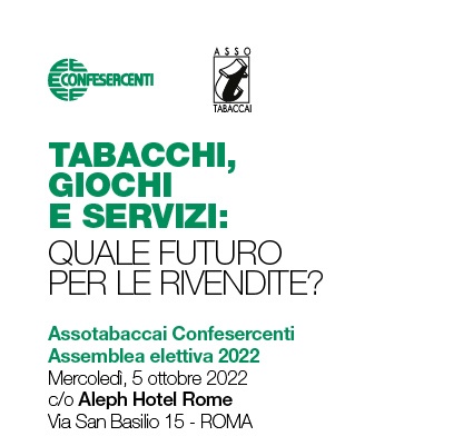 Assemblea Assotabaccai Confesercenti, “Tabacchi, giochi e servizi: quale futuro per le rivendite”